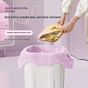 Micro clean Stacked Garbage Bags Household Thickened Portable Medium Large Size Vest Kitchen Special Bags Extra thick Commercial