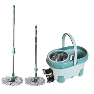Microfiber 360 Pedal Rotating Self Twisting Water Super Absorbent Home Floor Cleaning Spin Mop with Wringer and Bucket Set