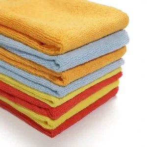 Microfiber Cleaning Cloth All Purpose Microfiber Towels Streak Free Cleaning Rags Blue Yellow Orange Red