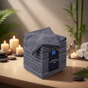 Microfiber Cleaning Cloth Customized Logo Kitchen & Car Wash Rags Modern Square Shape Colorful &