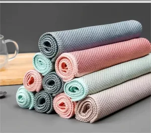Microfiber Cleaning Cloth Fish Scale Fabric Microfiber Fish Scale Cleaning Cloths Quick-Dry Window Glass Polishing Rags Towels
