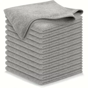 Microfiber Cleaning Cloth Grey Ultra Absorbent Microfiber Towel Weave Grime & Liquid for Streak Free Car Washing Cloth