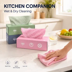 Microfiber Cleaning Cloth Non stick Washing Rag Wiping Absorben One Box 20 Picecs Kitchen Oil Washing Cleaning Cloth