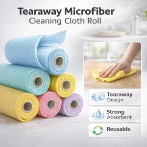 Microfiber Cleaning Cloth Roll Tearaway Reusable Kitchen Cleaning Towel OEM Custom