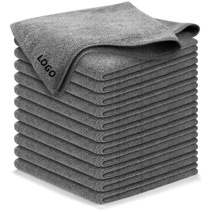 Microfiber Cleaning Cloth Warp Knitted Towel Gray 40*40cm 300gsm Car Microfiber Cloth Car Kitchen Towels