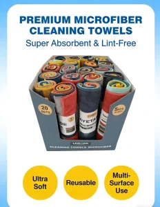 Microfiber Cleaning Cloths Heavy Duty Easy to Clean Multi Surface Wash Cloths for Household Commercial Use