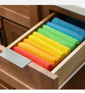 Microfiber Cleaning Cloths Washable Reusable for Kitchen and Car Plain Style Scouring Pad