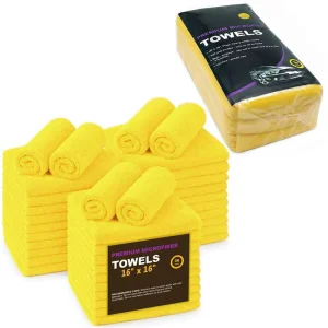 Microfiber Cloth 36 Pack 400gsm Microfibre Car Cleaning Cloth Quick-Dry 40x40cm Car Drying Polish Microfiber Kitchen Towel