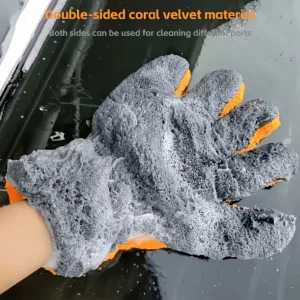 Microfiber Coral Fleece Cleaning Mittens Reusable Washable Household Glove