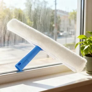 Microfiber Cover Telescopic Window Cleaning Kit with Rubber Blade Long Handle Shower Wiper and Mirror Cleaning Tool