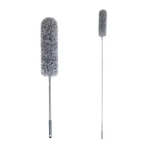 Microfiber Duster Stainless Steel Handle Extension Pole (90-280cm) Bendable Head Portable Extendable Cleaner for High Ceiling