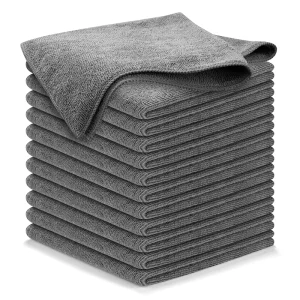 Microfiber Eco Friendly Warp Knitted Cleaning Cloth Square 30*30cm Customizable Sizes 1200 Washes Ultra Absorbent Streak Free