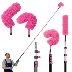 Microfiber Extendable Duster Aluminum Telescopic Pole Bendable Dust Cleaning Brush for Ceiling Window Blind Household