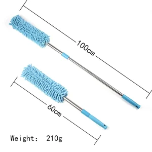 Microfiber Extendable Feather Duster 100cm Extension Pole Stainless Steel Handle Washable Reusable Dusters for Cleaning Ceiling