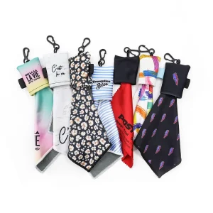 Microfiber Eyeglasses Cleaning Cloth Portable Custom Logo Sublimation Printing Glass Cleaning Cloth with Pouch and a Key Chain