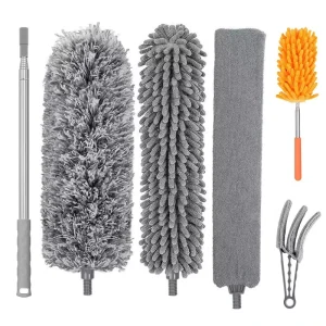Microfiber Feather Duster Home Use Household Dust Removal Electrostatic Adsorption Retractable Lengthened Dust Cleaning Duster