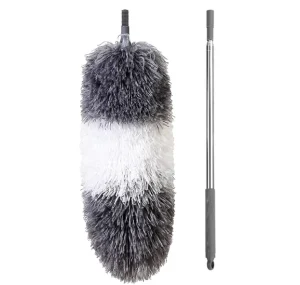 Microfiber Feather Duster with Extendable Pole and Bendable Head Telescoping Duster for Cleaning Ceiling Fan Furniture