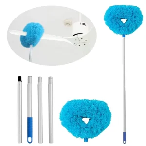 Microfiber Feather Duster with Telescoping Extension Pole Washable Ceiling Fan Cleaner