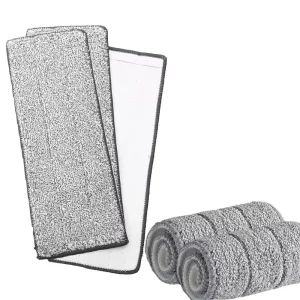 Microfiber Flat Mop Replacement Pads Washable Mop Refill Cloth Hook & Loop Design Dust Hair Absorbent Mop Head Telescopic Handle