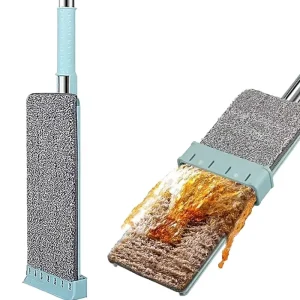 Microfiber Flat Mop with Extendable Handle High Absorption Hand Free Squeeze & Washable Mop Pads