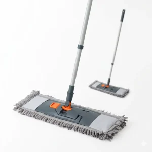 Microfiber Flat Mop with Telescopic Handle and 360 Swivel Head for Home Kitchen Floor Cleaning