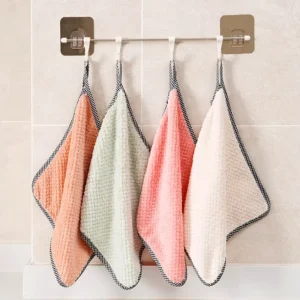 Microfiber Hangable Kitchen Cleaning Cloth Oil Free Dishwashing Scouring Wipe Lint Free Tablecloth for Easy Absorption