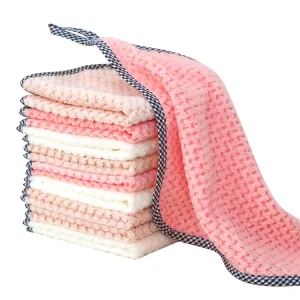Microfiber Hangable Kitchen Cleaning Cloth and Dish Towel Reusable Wash Clothes for Dishes Household Cleaning Soft and Absorbent
