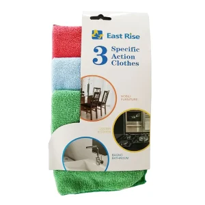 Microfiber Household Cleaning Cloth Set of 3 All Purpose Color