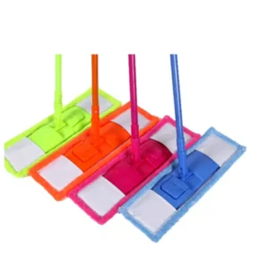 Microfiber Household Floor Cleaning Mop Eco Friendly Durable Telescopic Steel Handle Rectangle Magic Type Tool Plastic Basket