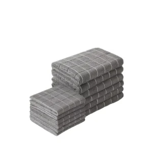 Microfiber Kitchen Towels Soft Super Absorbent Quick Dry Lint Free Woven Plaid Square Cleaning Cloths for Kitchen Cleaning