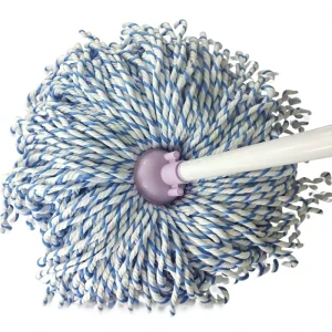 Microfiber Mop Head Cleaning Mop Microfiber Wet Mop with Black Iron Pole Handle
