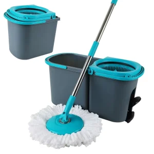 Microfiber Mop and Bucket Cleaning Set with Adjustable Handle