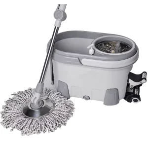 Microfiber Mop with Wringer Bucket Telescopic Handle Pedal Basket Eco Friendly Durable Cleaning Set
