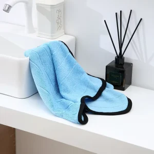 Microfiber Multi Functional Cleaning Cloth Soft Quick Dry Absorbent Simple Striped Edge Thickened Plain for Car Care