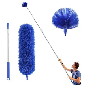 Microfiber Multi Functional Furniture Cleaning Duster Set Flexible Telescopic Handle Adjustable Replaceable Washable Detachable
