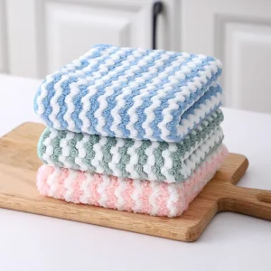 Microfiber Oil-Free Lint-Free Dishcloth Thickened Small Towel Kitchen Cleaning Free Available Absorbent Dishwashing Cloth