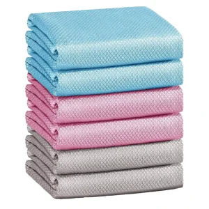 Microfiber Plain Soft Lightweight Reusable Square Cleaning Cloth-Antibacterial Eco-Friendly Super Absorbent Lint-Free Quick-Dry