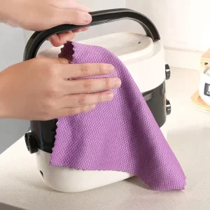 Microfiber Polishing Cloth Reusable Fish Scale Design for Kitchen Glass Scrubbing & Appliance Cleaning Leaves No Marks Home Use