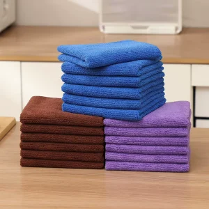 Microfiber Polyamide Square Kitchen Cleaning Cloth Waffle Weave Quick Dry Ultra Absorbent Odor Free Lightweight Reusable 30x30cm
