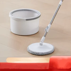 Microfiber Rotary Mop One Mop with Flat Lazy Design Hands Free Cleaning Dirt Separation for Wet Dry Household Use Metal Mop Head