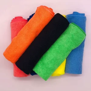 Microfiber Solid Color Kitchen Cleaning Towels Lint free Breathable Weft Knitted Towels Kitchen Dishwashing Cloth