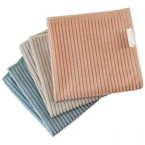 Microfiber Striped Towel Kitchen Stain Remover Cleaning Cloths for Home Use