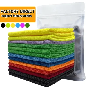 Microfiber Warp Knitting Cloth 40x40cm 30x30cm 24 Piece Antibacterial Quick Dry Double Sided Thick Sustainable Kitchen Bathroom