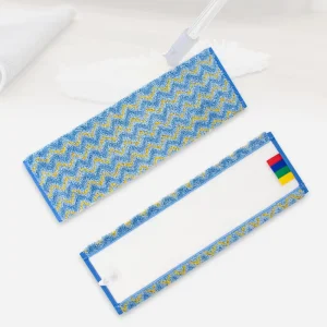Microfiber Zigzag Flat Mop Pads Refill for Floor Cleaning with Aluminum Pole Wet Dry Washable Absorbent Mop Head Replacement