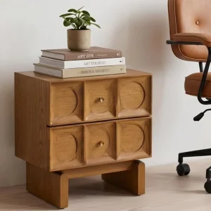 Midcentury Solid Wood 5 Drawer Bedside Cabinet Modern Nightstand Bedroom Furniture Storage Home Apartment Interior