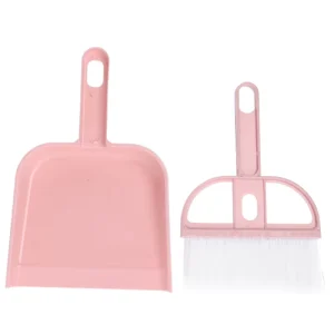 Mini Cartoon Broom and Dustpan Set with Plastic Mop Head for Cleaning Sofas