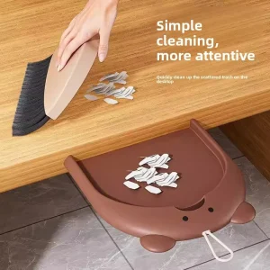 Mini Desktop Broom and Dustpan Set for Home Small Cleaning Brush for Kids & Keyboard Portable Tiny Sweeper