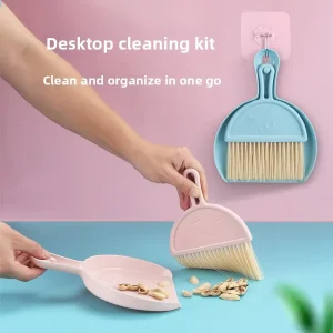 Mini Desktop Sweep Broom with Dustpan Set for Home Portable Keyboard Cleaner Brush Small Cleaning Tool Kit for Kids & Desktop