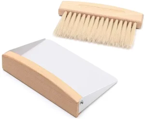 Mini Eco Friendly Wooden Computer Keyboard Cleaning Brush Desk Broom Dustpan Set