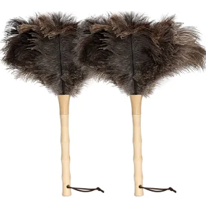Mini Handheld Ostrich Feather Duster Anti Static Soft Cleaning Duster Brush for Computer Keyboard Office Desktop